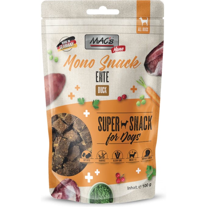 100g MAC's Dog Mono Snack Eend hondensnacks