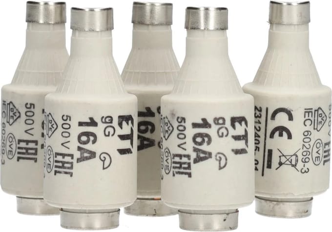 ETI zekering 16A traag DII per 25 stuks