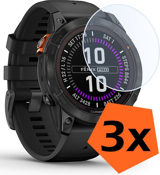 Screenprotector - Geschikt voor Garmin Fenix 7 Pro Screenprotector Bescherm Glas - Screen Protector Geschikt voor Garmin Fenix 7 Pro Screenprotector Tempered Glass - 3 PACK