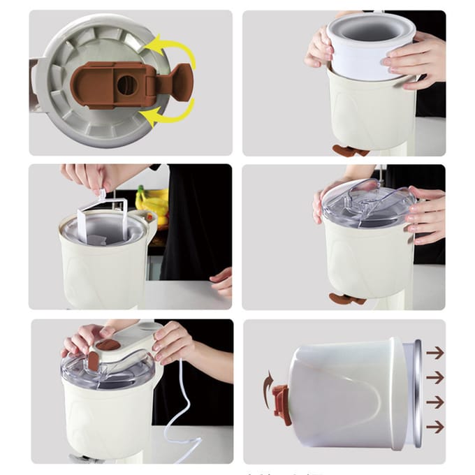 Mini IJs Machine Automatische Frozen Yoghurt Machine Maker 1000ml voor Sorbet Milkshakes white
