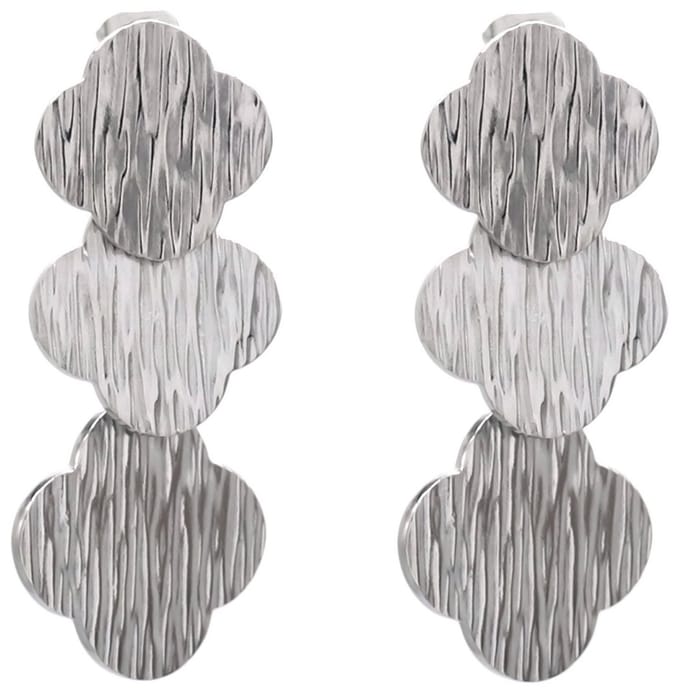 Oorbellen Klaver - RVS - 4 cm - Zilverkleurig