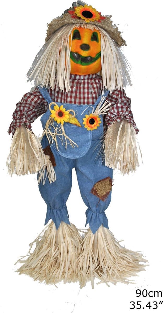Pompoen 90 cm met fiber licht  - halloween decoratie