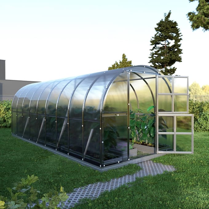 Tuinkas KLASIKA ARCH EXTRA 3 x 6 m (18 m²), 4 mm met polycarbonaatbekleding