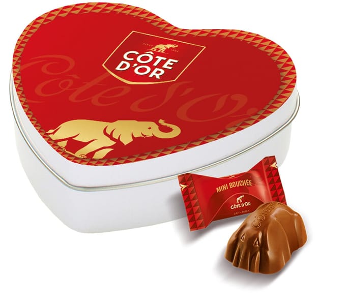 Côte d'Or Mini Bouchée geschenkdoos hartje - chocolade cadeau - 85g