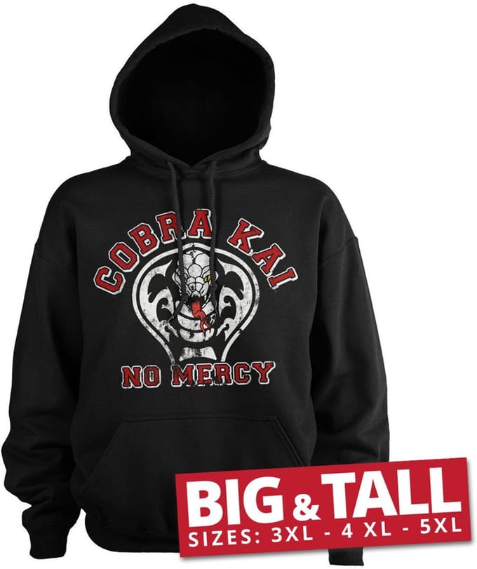 Cobra Kai No Mercy Big & Tall-hoodie, zwart
