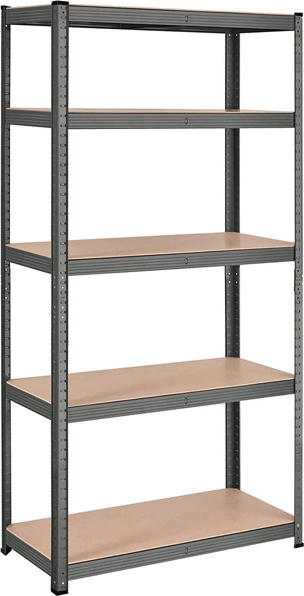 MIRA Home - Opbergrek - Stelling - Metaal - Beige - 180x90x40cm