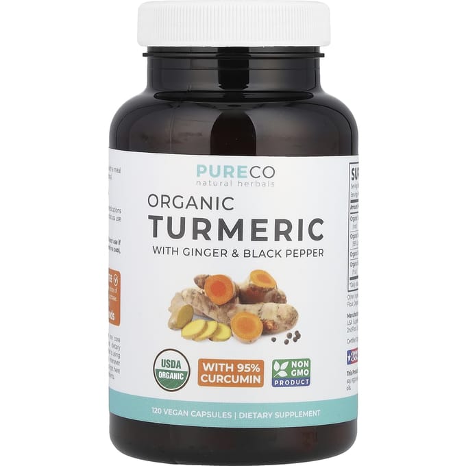 Curcuma Bio, Gingembre & Poivre Noir, 120 Capsules Végétales
