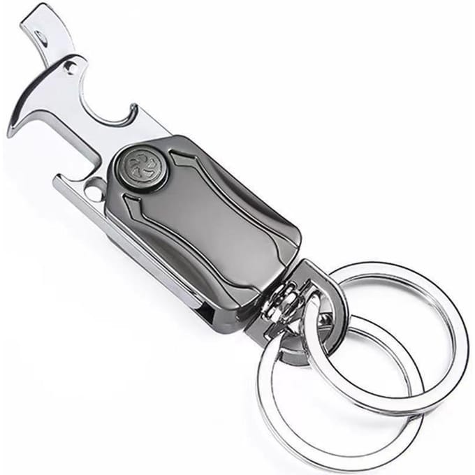 Multifunctionele sleutelhanger Mes Draaibare sleutelhanger Doosmes Flessenopener Sleutelhanger Sleutelhangers grijs