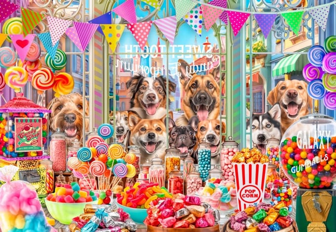Bluebird Puzzle legpuzzel Sweet Tooth Candy - 1000 stukjes kleurrijk.