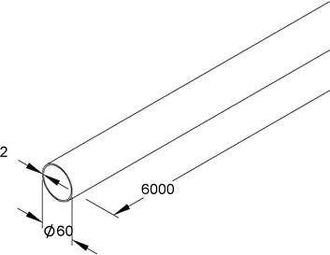 Niedax installatiebuis staal 60mm - lengte van 6 meter (69001)