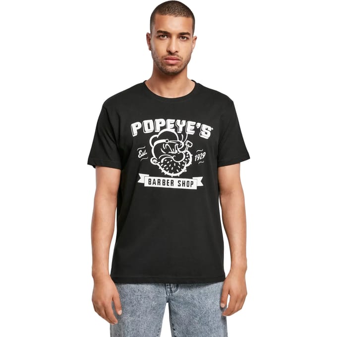 Merchcode Popeye - Popeye Barber Shop Heren Tshirt - S - Zwart