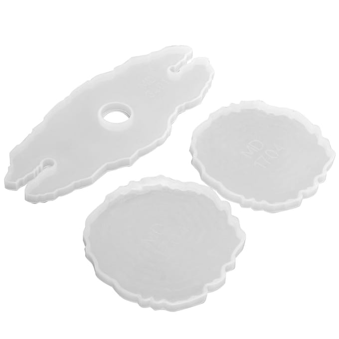 3 Stuks Wijnrek Mallen DIY Epoxy Hars Druppellijm Irreguliere Siliconen Gietbakken Set white