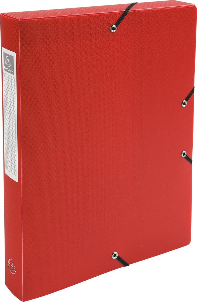 Exacompta 8x Klasseerdoos PP 7/10de Rug 40mm - A4 - Rood - 59785E