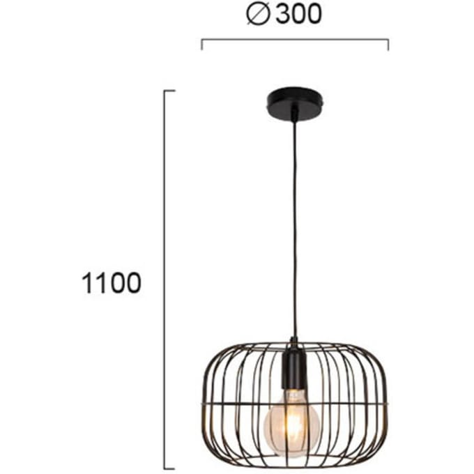 Viokef Hanglamp Zenith in kooivorm, zwart