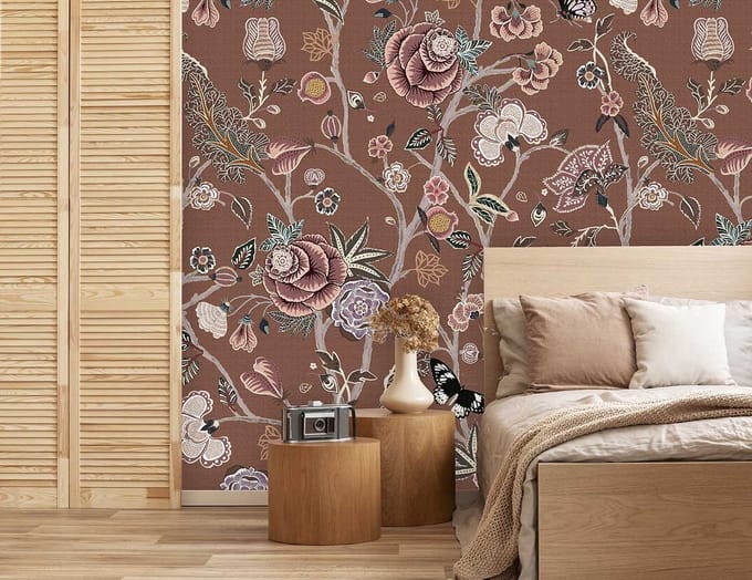 INGK - Floral Utopia Behang - Pomegranate Butterscotch