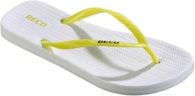 BECO Teenslippers - Dames - Eva - Wit/geel - Maat 41