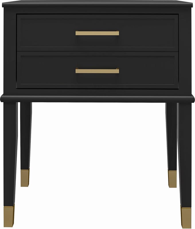 Westerleigh-Endtable met 1 lade in MDF zwart