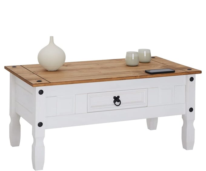 Mexico salontafel CAMPO van massief hout - wit