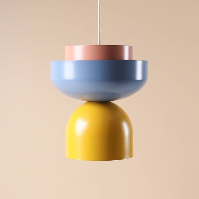 ALDEX Hanglamp Ulia, geel/blauw/koraal