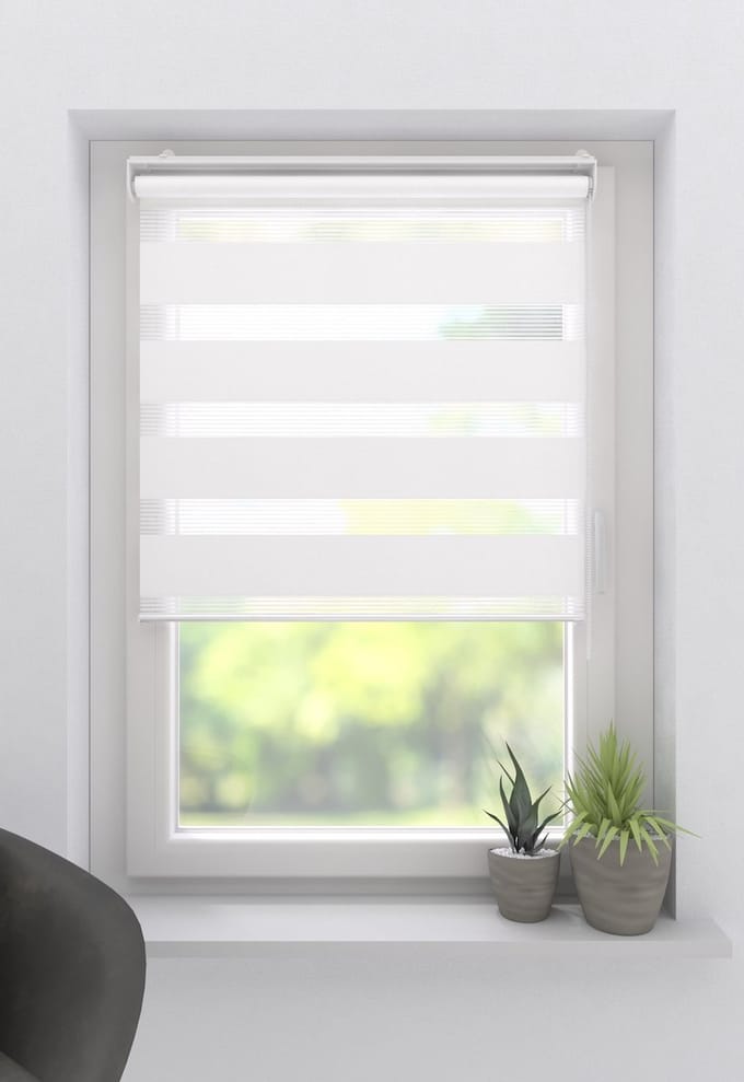 Duo Rolgordijn Splendid Open - Lichtdoorlatend - White - 45x180