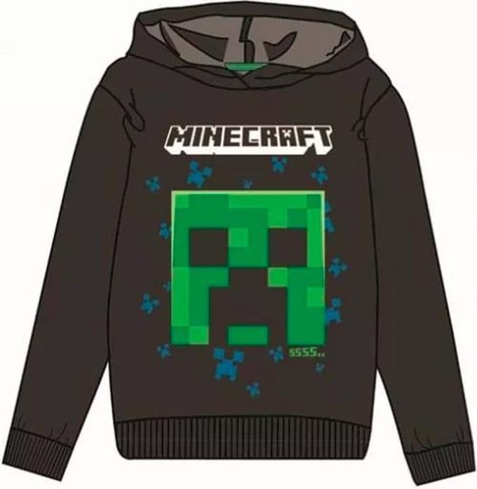 Minecraft Hoodie - Zwart - Maat 140 cm / 10 jaar