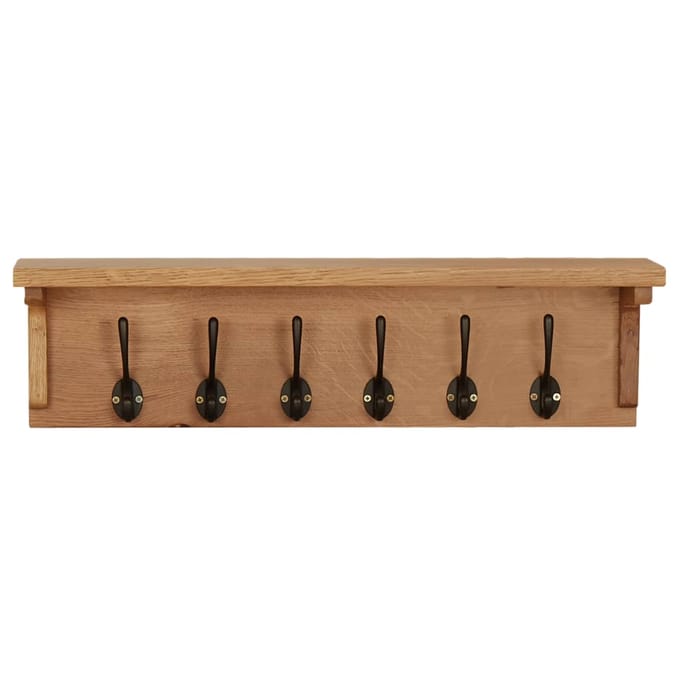vidaXL - Kapstok - 60x16x16 - cm - massief - eikenhout
