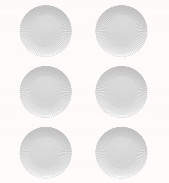 Lubiana Daisy porseleinen dinerborden 24 cm - Set van 6