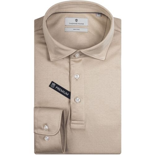Thomas Maine Polo Premium Supima Cotton Interlock Long Sleeve Kitt / male