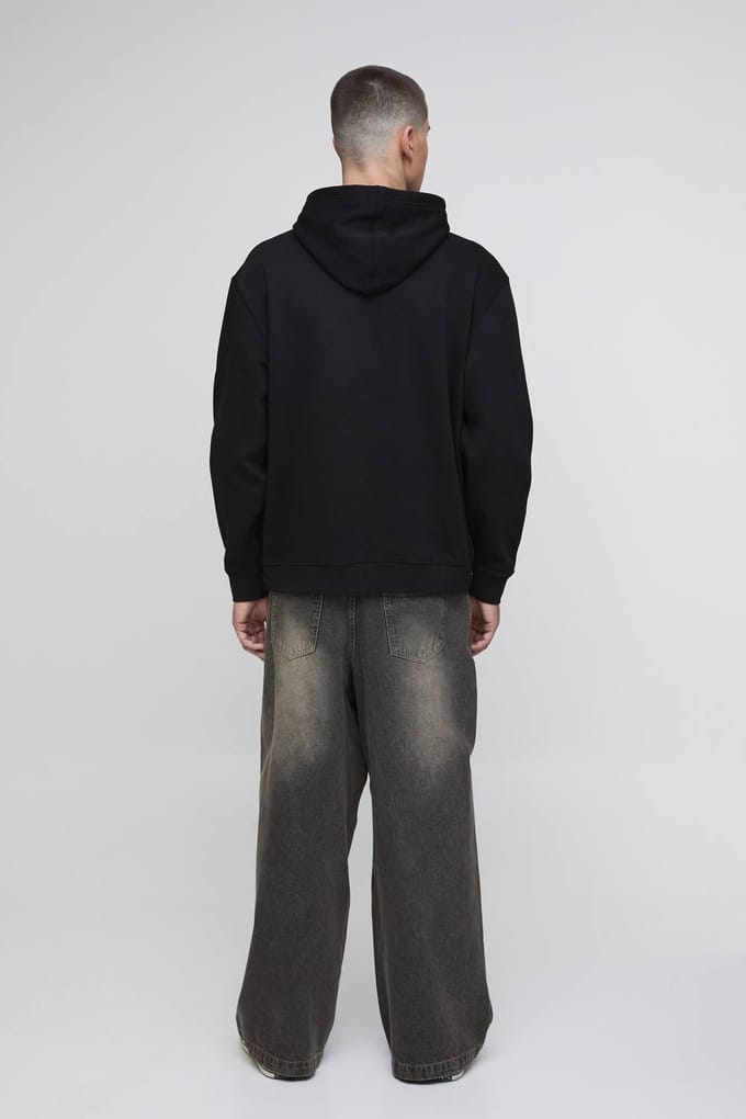 Coca Cola Ice Cold Oversized License Print Hoodie | Black | Size Medium