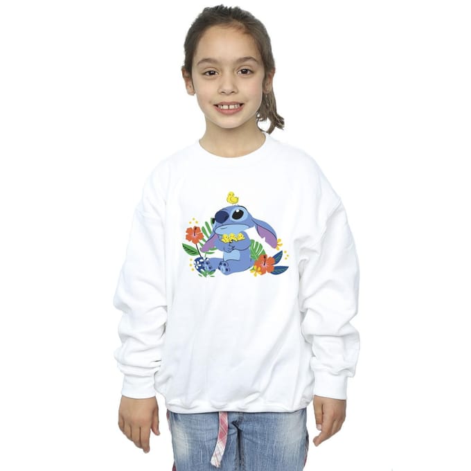 Disney Meisjes Lilo & Stitch Vogels Sweatshirt (Wit)