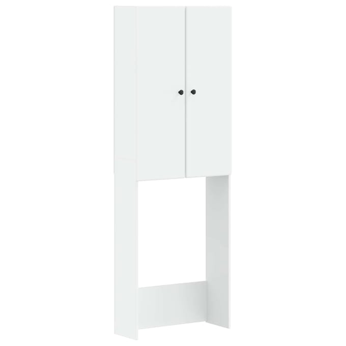 vidaXL - Toiletkast - BREDA - Wit - 66 - x - 25,5 - x - 190 - cm - Bewerkt - hout