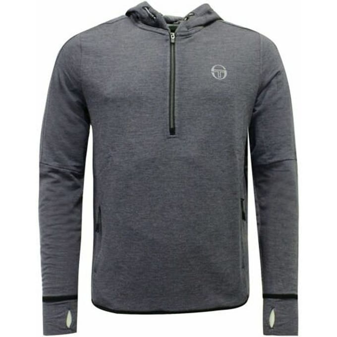 Sergio Tacchini Lange Mouw Halflange Zip Up Capuchon Grijs Heren Idra Sweaters 37678 961