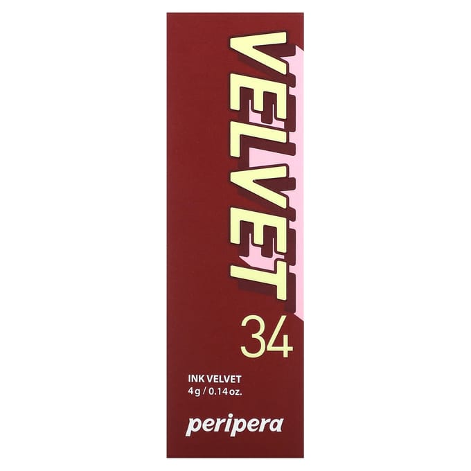 Peripera, Ink Velvet Lip Tint, 34 Red Sohwaghaeng, 4g (0.14oz) brown
