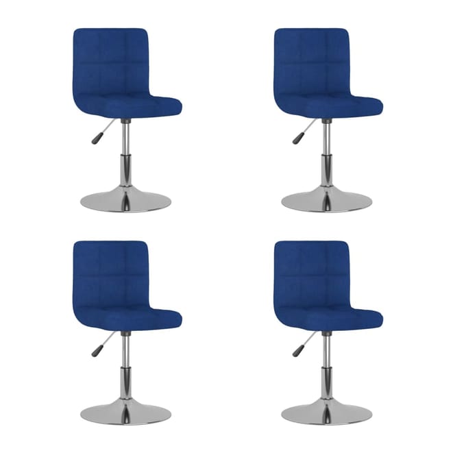 vidaXL - Eetkamerstoelen - draaibaar - 4 - st - stof - blauw