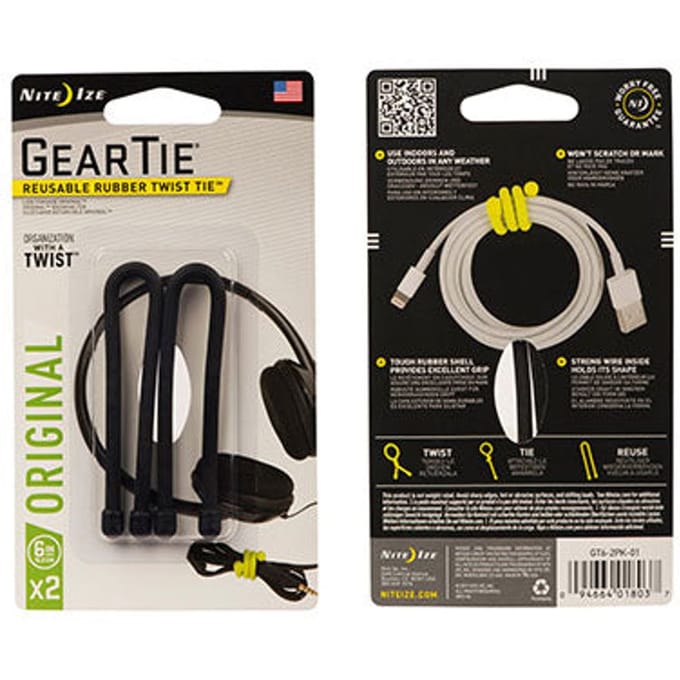 Nite ize gear tie kabelbinder 2-pack zwa