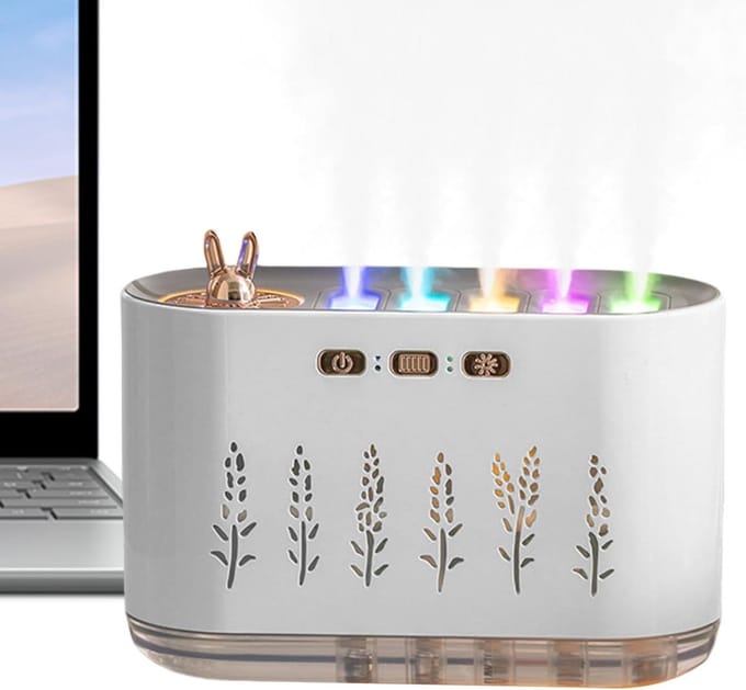 Luchtbevochtiger - Aroma diffuser - Ontspannen sfeer - 7 Kleuren licht - 700 ml reservoir - Wit