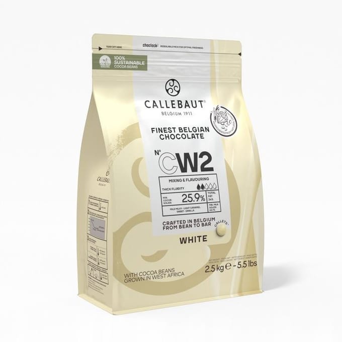 Callebaut Finest Belgian chocolate Witte chocolade callets - Pak 2,5 kilo