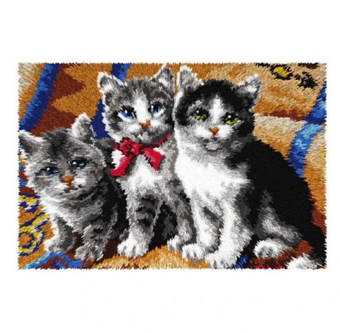 Knooptapijt kit Katten 4131