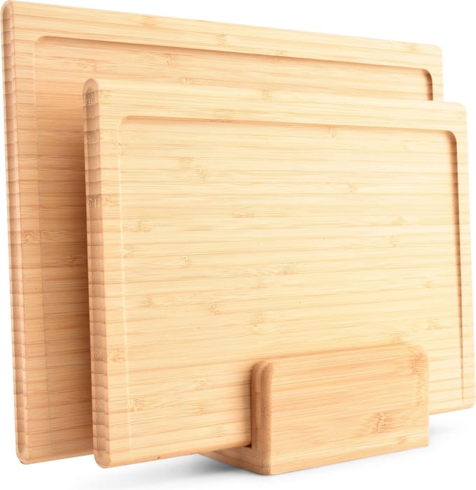 Ona Snijplank 30,5x23xH2cm/35,5x28xH2cm met houder Bamboo - set/2
