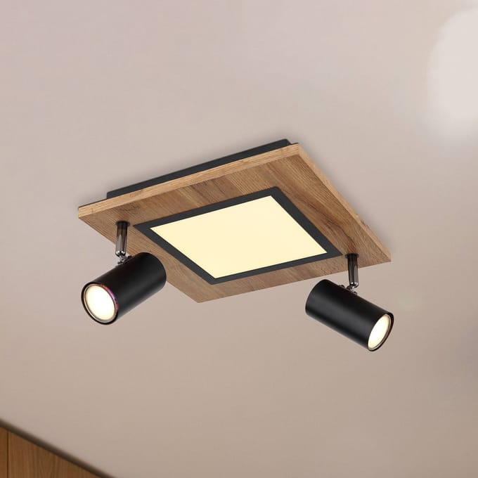 Globo Ulla plafondlamp met LED's, 2-lamps, 30x30cm