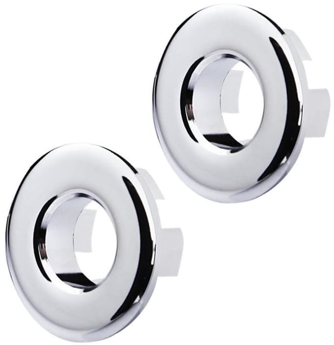 Dailygoods- Overloopafdekking Zilver - Wastafel Overloop Ring - Gootsteen Overloopring - 2 Stuks - Ø 22-24 mm Opening - Hoogwaardig Koper