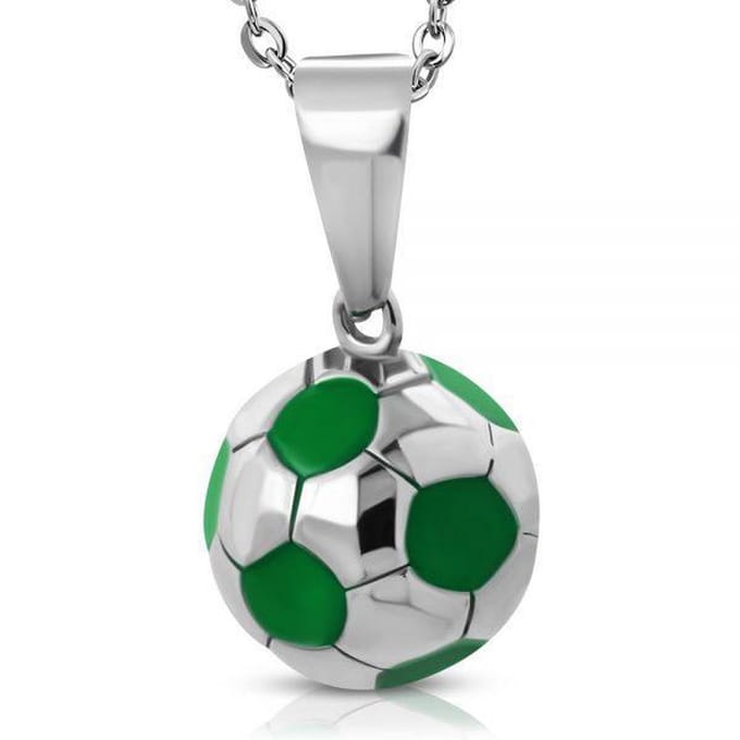 Montebello Ketting Ayun Green - 316L Staal - Voetbal - ∅15mm - 50cm
