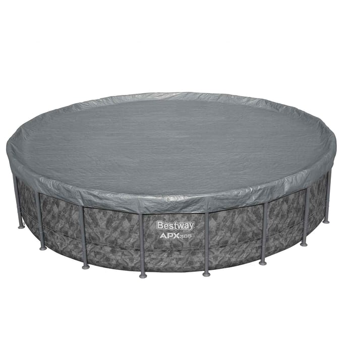 Bestway Zwembadcover Ø6,1 m Rond Polyester Grijs