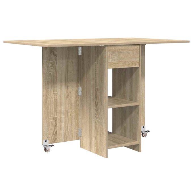 vidaXL - Eettafel - 115 - x - 70 - x - 75 - cm - Bewerkt - hout - Sonoma - Eiken - Rechthoekig
