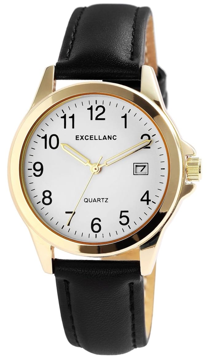 EXCELLANC Herenhorloge imitatieleer Datumaanduiding