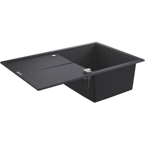 GROHE K400 Composiet Spoelbak - 78cm - Inbouw - Met overloop en automatische afvoer - Granite Black
