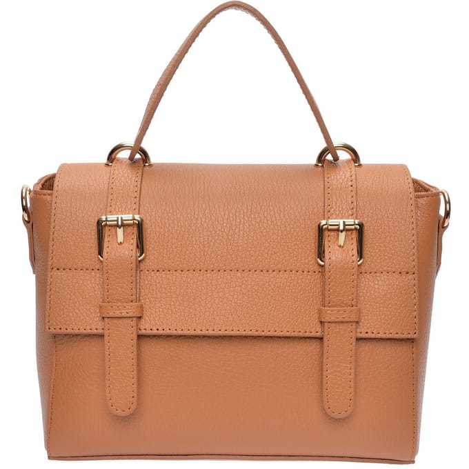 Anna Luchini Brown Rundleer Tas