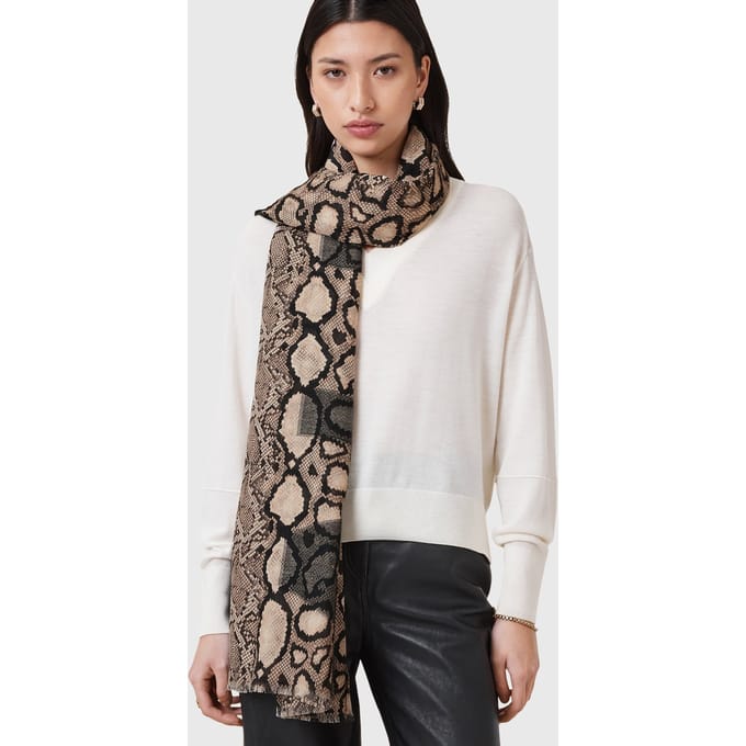 AllSaints Jinny Pareo Ecru White Größe: OS | Schals Outlet | Damen | Braun