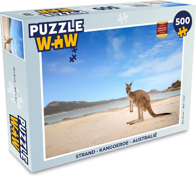 Puzzel Strand - Kangoeroe - Australië - Legpuzzel - Puzzel 500 stukjes