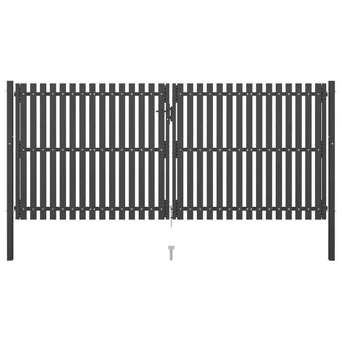 vidaXL - Tuinpoort - staal - 400x150 - cm - antraciet